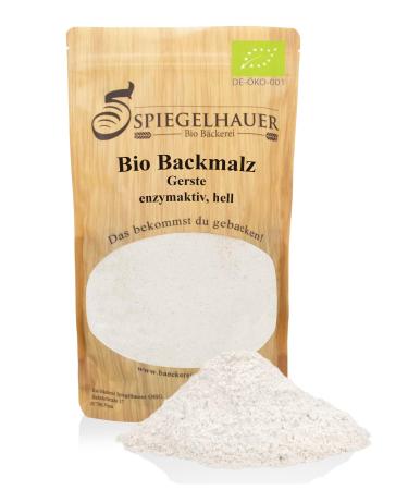 Organic barley backmalz 1kg - back malt (light) - enzyme -active and free additives - first -class malt flour for crispy bread and rolls bio barley malt 1 kg (1 Pack)