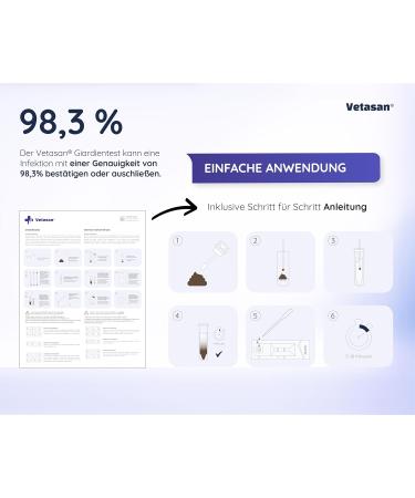 Vetasan 2x Giardia Quick Test for Dogs & Cats | Accurate & Fast Giardia Testing | 98.3% Accuracy - Buy Online on SooperMarket.com