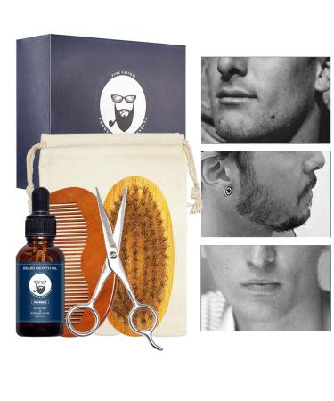 Cypreason beard sets for men |Beard growth oil with trim tools |Nursing and beautification set for facial hair beard gifts for him man man father father friend beard care 6-part set