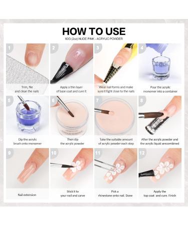 Morovan Clear Acrylic Powder 60g - Professional Nail Extension Powder for Carving Nails - No Nail Lamp Needed - Buy Online on SooperMarket.com