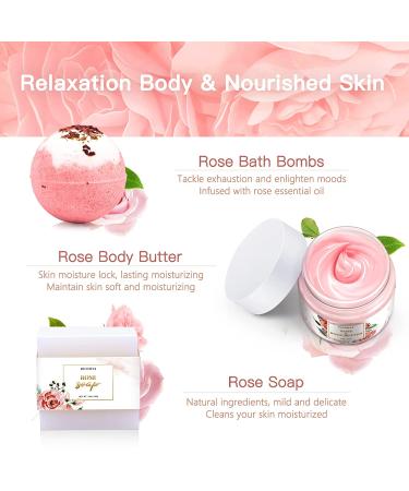 Birthday Gifts for Women Best Relaxing Spa Gifts Baskets Box for Her Wife Mom Best Friend Mother Grandma Bday Bath and Body Kit Sets Self Care Present Beauty Products Package Rose Scent - Buy Online on SooperMarket.com