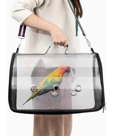 Zerodis Bird Travel Carrier with Perch Parrot Travel Cage Plastic Transparent Parrot Breathable Lightweight Bag for Cockatiels Grey Parrot - Buy Online on SooperMarket.com