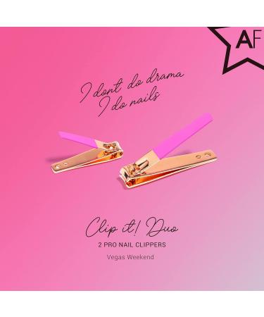 Almost Famous Beauty Ergonomic Non-Slip Soft-Touch Curved Nail Clippers Set - Pink (Pack of 2) Rose Gold / Pink - Buy Online on SooperMarket.com
