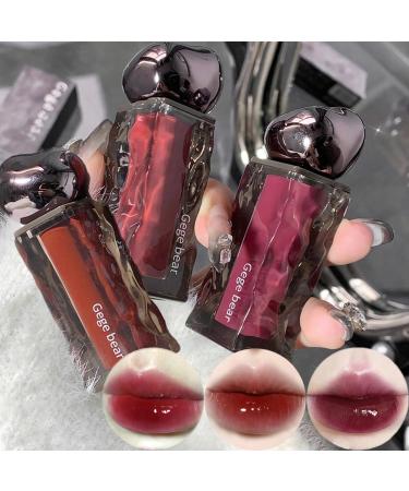 3 Colors Lip Gloss Set Shine Glossy Plumping Moisturizing Smooth Soft Glass Finish Liquid Lip Gloss Tint for Glowy Hydrated Lips Makeup Set For Girls And Women (B) #5#6#7