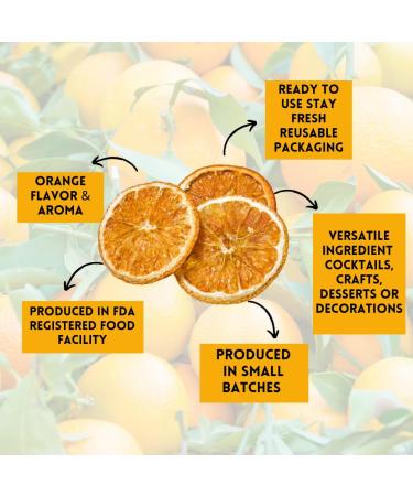 Me Garnish 3.5Oz Dehydrated Orange Slices for Cocktails | 35+ Dried orange slices | Dried Fruits for Cocktails | Dried orange slices for crafts | Dried Citrus Slices for drink garnish | Dried oranges - Buy Online on SooperMarket.com