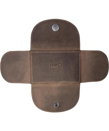 Handmade Leather Razor Case - Bourbon Brown Razor Accessories | Classic Grooming Kit (4.92x2.9x0.79 in) - Buy Online on SooperMarket.com