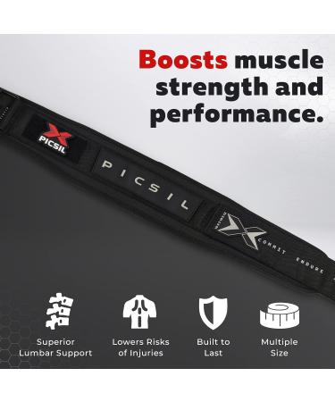 Picsil Lumbar Belt for Weightlifting - Ideal for Squats Cross Lifting & Lunges | Customizable 3 Colors 5 Sizes | International Shipping Available - Buy Online on SooperMarket.com