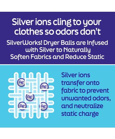 Wool Dryer Balls - Reusable Natural Fabric Softener & Static Reducer | Odor Eliminating with Silver Technology | 6 Pack for Reduced Drying Time & Energy Savings - Buy Online on SooperMarket.com