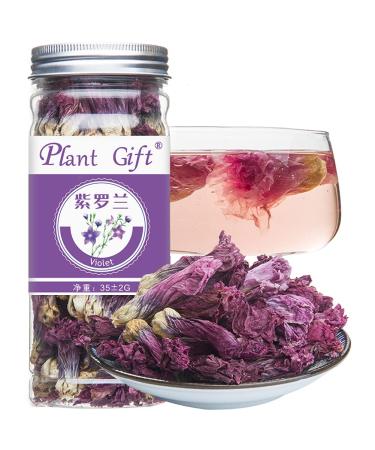 PlantGift Dried Violets 35g/1.23oz     Violet Flower  Sweet Violet Tea  Edible Dried Flowers   Violet Leaf Tea  Natural Food Coloring 35G-Violet