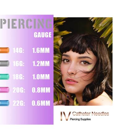 Stainless Steel 22G IV Catheter Needles - 5Pcs Piercing Kit for Ear Nose Lip Tongue Belly Navel Nipple Cartilage, Hollow Needles for Piercing - Buy Online on SooperMarket.com