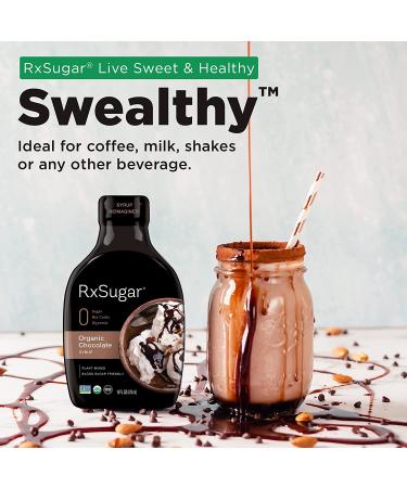 RxSugar Plant-Based Organic Chocolate Syrup 16 oz - 0 Sugar, 0 Net Carbs, Diabetes-Safe | Keto & Gluten-Free - Buy Online on SooperMarket.com