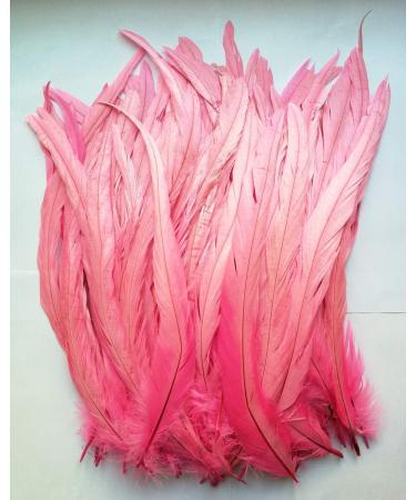 50pcs Pink Rooster Coque Tail Feathers 13-16 Inches - Hat Costume & Craft Decoration - Buy Online on SooperMarket.com
