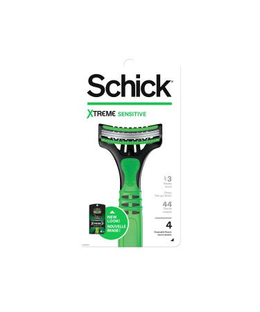 Schick Xtreme 3 Sensitive Skin Disposable Razors for Men, Disposable Razors, 4 Count (Pack of 3 ), Packaging May Vary 4 Count (Pack of 3) Sensitive