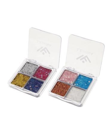 HAPINARY 2pcs Glitter Eye Makeup Glitter Sequins Eyeshadow Face Glitter Chunky Glitter Eyeshadow Eyeshadows