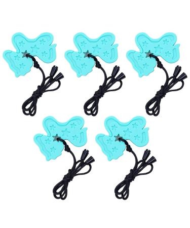 Sensory Chew Necklace for Home Use - Turquoise Green | Necklace Chewy Teether to Prevent Finger Sucking and Relieve Swelling with Beaded Edges - Buy Online on SooperMarket.com