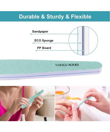 Diesisa 15pcs 1000/4000 Grit Nail Files - Double-Sided Nail Buffering Emery Boards for Natural Nails - Manicure Pedicure Tools for Home & Salon - Buy Online on SooperMarket.com
