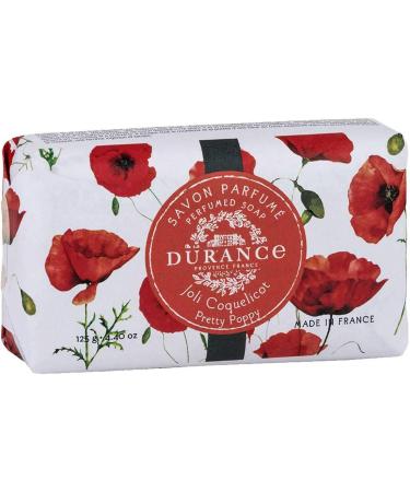 Durance Les Eternelles Pretty Poppy Perfumed Soap Bar (125g) Enriched With Sweet Almond Oil | Creamy & Delicately Scented Lather For Normal & Sensitive Skin - Buy Online on SooperMarket.com