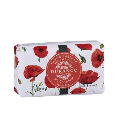 Durance Les Eternelles Pretty Poppy Perfumed Soap Bar (125g) Enriched With Sweet Almond Oil | Creamy & Delicately Scented Lather For Normal & Sensitive Skin
