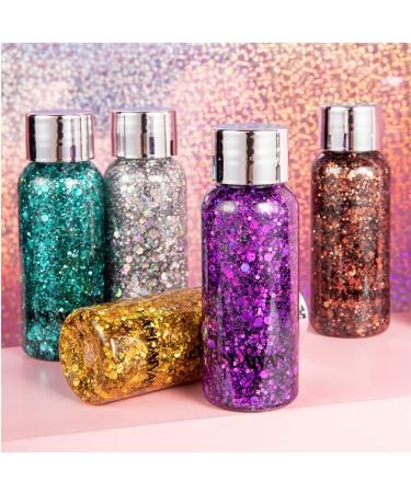 Mermaid Sequins Body Glitter Gel - Long Lasting Makeup for Face, Body, Hair, and Eyes - Silver - Perfect for Festivals and Parties - Easy to Apply and Remove - Buy Online on SooperMarket.com