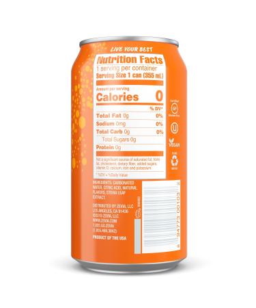 Zevia Zero Calorie Soda Orange 12oz Cans (Pack of 24) - Refreshing Orange Flavor, Sugar-Free Drink Option - Buy Online on SooperMarket.com
