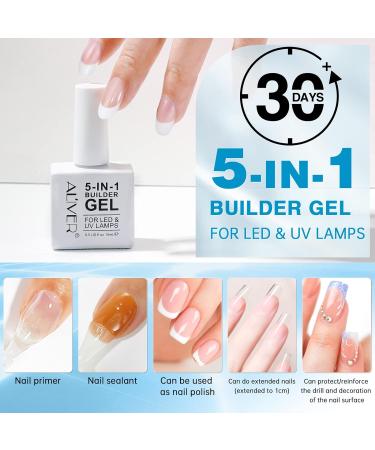 5-in-1 Clear Builder Gel for Nails - Professional UV/LED Strengthener for Nail Art and Manicures - Buy Online on SooperMarket.com
