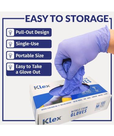 Klex Nitrile Exam Gloves - Medical Grade, Powder & Latex Free, Food Safe, Lavender - 100, 300, 1000 Count - S M L XL - Medium Size - Buy Online on SooperMarket.com