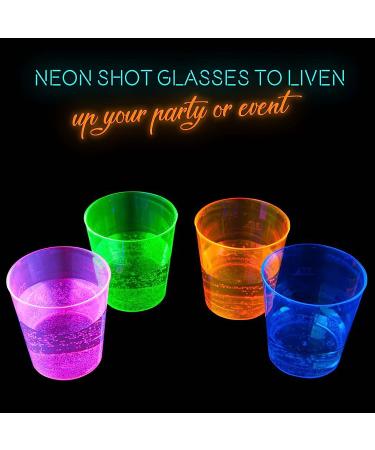 MATANA 300 Neon Plastic Shot Glasses - 1oz Party Shot Cups for Wine Tasting, Condiments, Sauce, Jello Shots & More - Sturdy & Reusable - Buy Online on SooperMarket.com