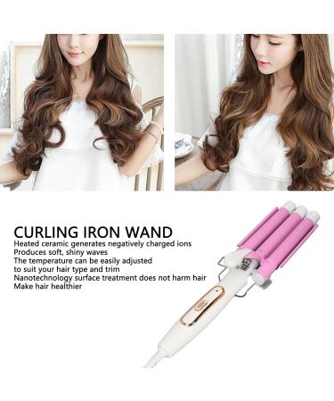 Ceramic 3 Barrel Curling Iron Wand for All Hair Types | Adjustable Temperature & 360 Swivel | Essential Styling Tool (US Plug - Buy Online on SooperMarket.com