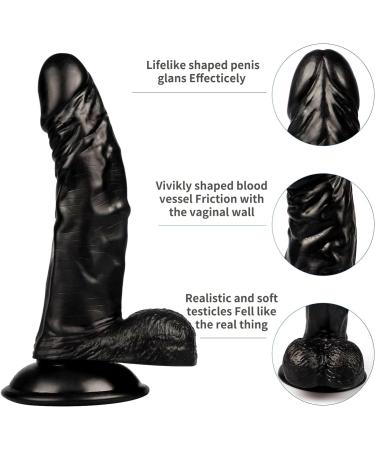 MV02-8 Inches Realistic Classic Hands-Free Suction Cup Penile with Suction Cup Suitable in Indoor for Women (Black) - Buy Online on SooperMarket.com