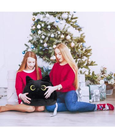 KOMUNJ Black Cat Plush 30cm - Soft Stuffed Animal Toy for Kids & Adults | Cute Cat Pillow Gift for Valentines & Birthday - Buy Online on SooperMarket.com