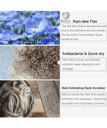 Loofah Back Scrubber for Shower - Natural Flax Exfoliator for Acne - Long Dual-Sided Bath Scrubber for Deep Cleanse - Men/Women - Buy Online on SooperMarket.com