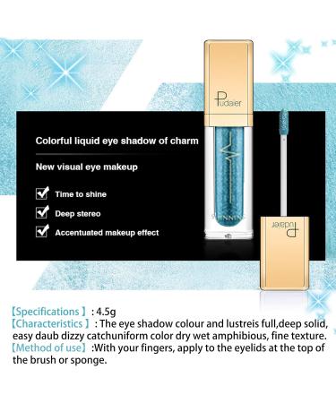Ocean Blue Liquid Glitter Eyeshadow - Waterproof Vegan Shimmer Gel Eyeliner, Long-Lasting Metallic Eye Makeup - Buy Online on SooperMarket.com