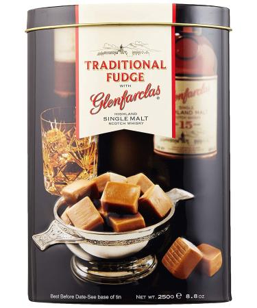 Gardiners of Scotland Traditional Fudge with Glenfarclas Single Highland Malt Scotch Whisky, 8.8-Ounce