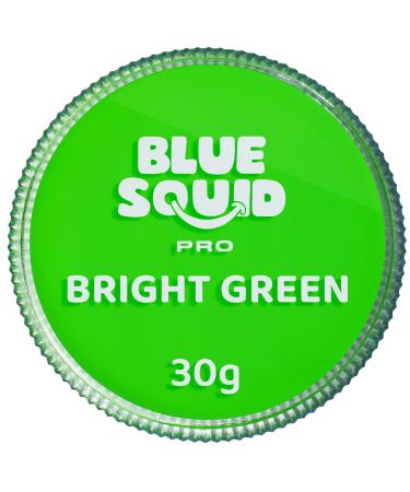 Blue Squid PRO Face Paint - Classic Bright Lime Green (30gm) Professional Water Based Single Face & Body Paint Makeup Supplies for Adults Kids Halloween Facepaint SFX Water Activated Face Painting Classic Bright Green