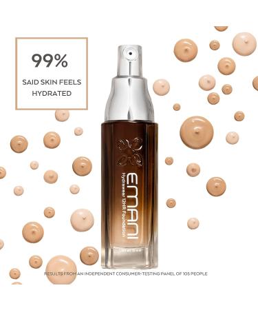 Emani HydraWear PLUS Foundation with Niacinamide 2% Hyaluronic Acid | Full HD Coverage, Acne Safe, Firming and Anti-Aging | Natural Beige (Light) - Buy Online on SooperMarket.com