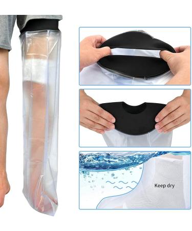 tibiu Waterproof Cast Shower Cover Leg for Adults Foot and Lower Leg Cast Wounds Protector Showering Bath Accessories - Buy Online on SooperMarket.com