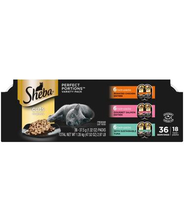 Sheba Perfect Portions Cuts in Gravy Wet Cat Food Tray Variety Packs