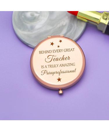 Jielahua Rose Gold Compact Mirror - Paraeducator Appreciation Gift for Women - Thank You Gift for Teaching Assistant - Paraprofessional and Teacher's Aide Retirement Gift - Buy Online on SooperMarket.com