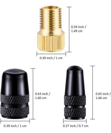 Cycling Tire Tools Set with Presta to Schrader Adapter and Valve Caps - 15 Pieces | Bike & Car Tire Valve Converter Kit - Buy Online on SooperMarket.com