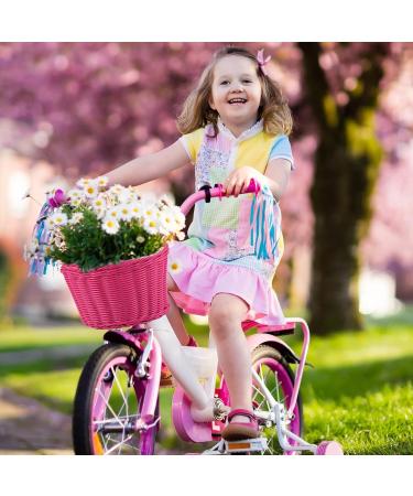 EIRONA Pink Bicycle Basket for Kids (12-16) | Balance Bike Tricycle & Scooter | DIY Sticker Included - Buy Online on SooperMarket.com