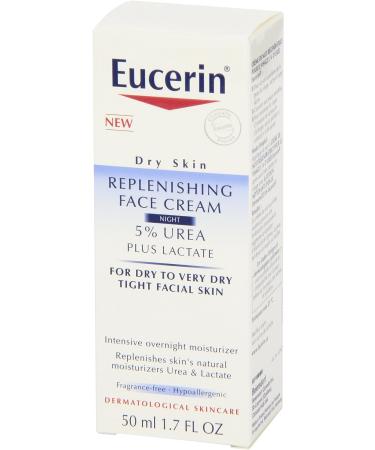 Eucerin Dry Skin Replenishing Face Cream Night | 5% Urea & Lactate | 50ml - Buy Online on SooperMarket.com