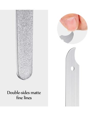 8 Pack Stainless Steel Diamond Nail File Set - Double Sided Metal Buffer for Fingernails and Toenails - Manicure Pedicure Tools for Salon and Home - 8 Inches - Buy Online on SooperMarket.com