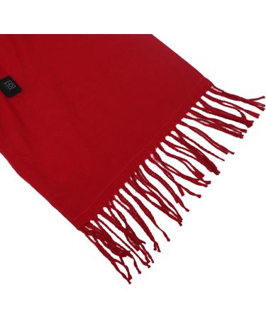 Electric Heated Scarf - 3 Temperature USB Winter Scarf with Tassels & Zipper - Red - Buy Online on SooperMarket.com