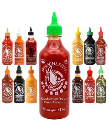 Customised CNMART Sriracha Box Personalised from Flying Goose Sriracha Hot Chilli Sauce 455ml Choose Your Flavour