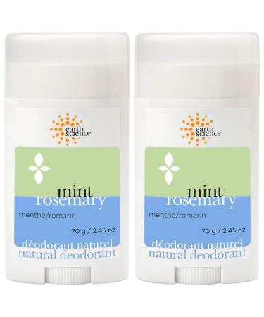 EARTH SCIENCE - All-Natural Mint and Rosemary Aluminum Free Deodorant (2pk  2.45 oz.)