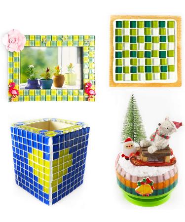 PINUO&KE 200g Square Ceramic Mosaic Tiles for Crafts - Colorful Stained Glass Pieces - Red - Buy Online on SooperMarket.com