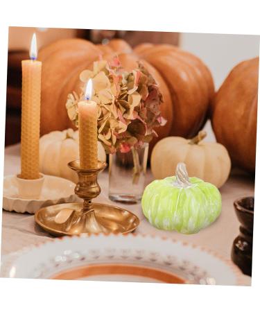 HOLIDYOYO 3pcs Pumpkin Decoration Autumn Rustic Pumpkin Desk Topper Figurines for Outdoors Fake Pumpkin Thanksgiving Day Pumpkin Ornament Decorative Pumpkin Ceramics Window Gift Greenx3pcs 13X13CMx3pcs - Buy Online on SooperMarket.com