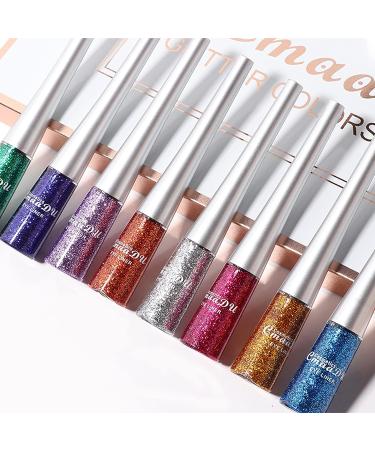 Gireatick 16PCS Liquid Glitter Eyeliner Set - High Pigmented Colors for Brightened Eyes | Waterproof Metallic Shimmer Eyeshadow Kit - Buy Online on SooperMarket.com