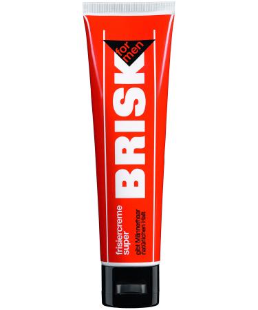 BRISK Hairdressing Cream Super - Hair Styling Cream with Male and Herbem Scent for Nourished Hair - Keeps Hair Easily in Shape without Gluing - 100ml Tube