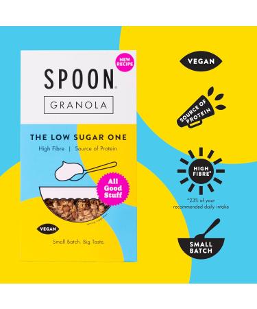 Spoon Cereal Low Sugar Granola - Healthy All Natural No Refined Sugar High Fibre Source of Protein Vegan Breakfast Cereal 5 x 400 g - Buy Online on SooperMarket.com